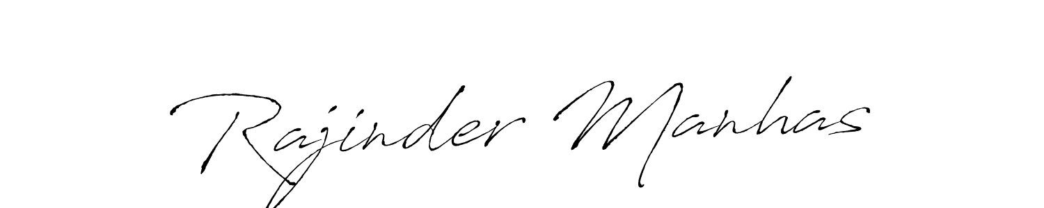 How to make Rajinder Manhas name signature. Use Antro_Vectra style for creating short signs online. This is the latest handwritten sign. Rajinder Manhas signature style 6 images and pictures png