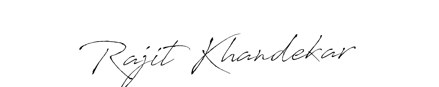 How to make Rajit Khandekar name signature. Use Antro_Vectra style for creating short signs online. This is the latest handwritten sign. Rajit Khandekar signature style 6 images and pictures png