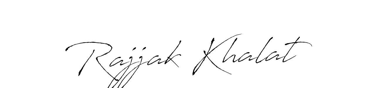 How to make Rajjak Khalat name signature. Use Antro_Vectra style for creating short signs online. This is the latest handwritten sign. Rajjak Khalat signature style 6 images and pictures png