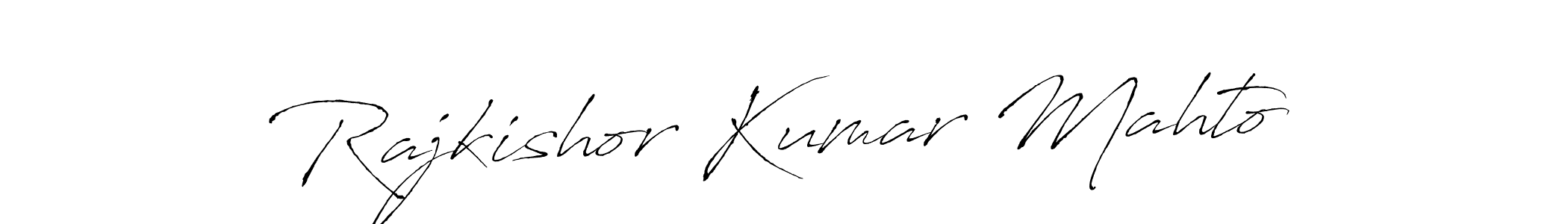 You should practise on your own different ways (Antro_Vectra) to write your name (Rajkishor Kumar Mahto) in signature. don't let someone else do it for you. Rajkishor Kumar Mahto signature style 6 images and pictures png