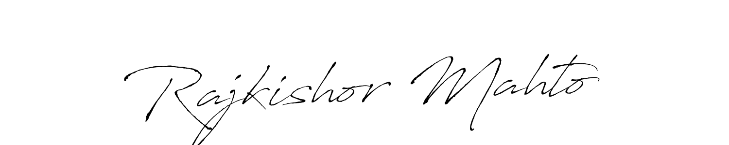 Design your own signature with our free online signature maker. With this signature software, you can create a handwritten (Antro_Vectra) signature for name Rajkishor Mahto. Rajkishor Mahto signature style 6 images and pictures png