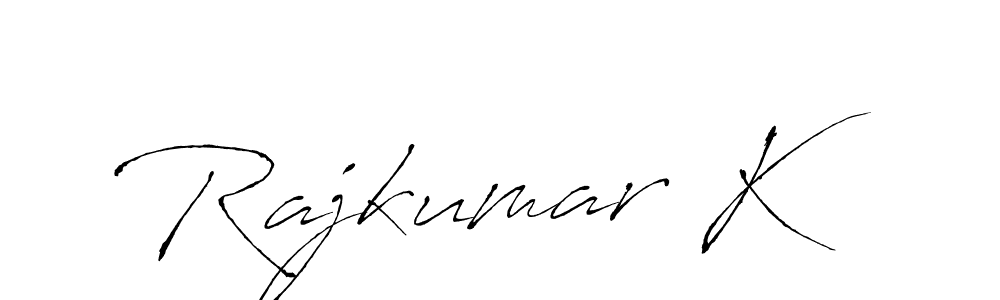 How to make Rajkumar K name signature. Use Antro_Vectra style for creating short signs online. This is the latest handwritten sign. Rajkumar K signature style 6 images and pictures png