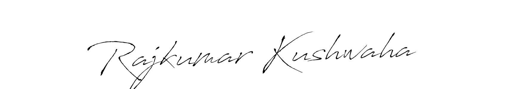 How to make Rajkumar Kushwaha name signature. Use Antro_Vectra style for creating short signs online. This is the latest handwritten sign. Rajkumar Kushwaha signature style 6 images and pictures png