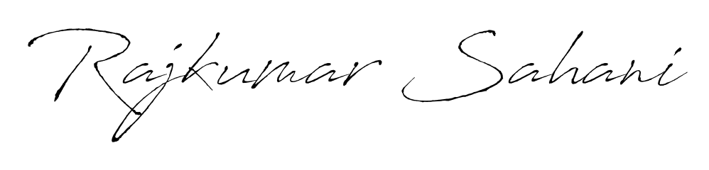 The Antro_Vectra font transforms the name Rajkumar Sahani into an executive sign with sharp precision and distinguished character. Rajkumar Sahani signature style 6 images and pictures png