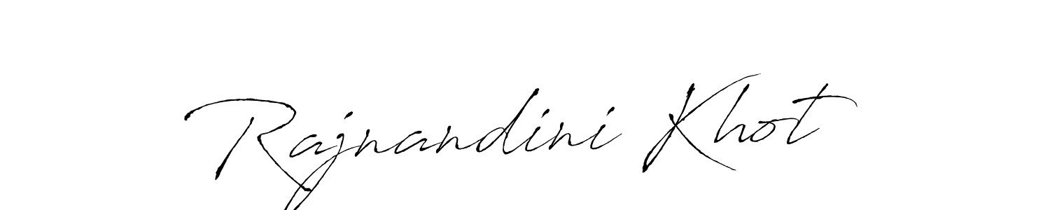 How to make Rajnandini Khot name signature. Use Antro_Vectra style for creating short signs online. This is the latest handwritten sign. Rajnandini Khot signature style 6 images and pictures png