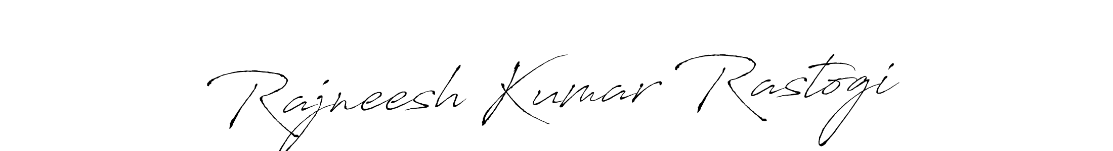 Make a beautiful signature design for name Rajneesh Kumar Rastogi. With this signature (Antro_Vectra) style, you can create a handwritten signature for free. Rajneesh Kumar Rastogi signature style 6 images and pictures png