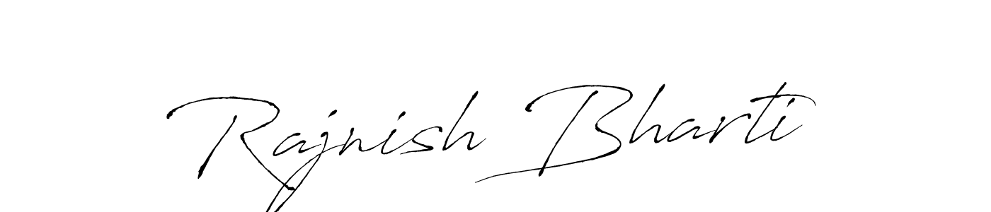 The best way (Antro_Vectra) to make a short signature is to pick only two or three words in your name. The name Rajnish Bharti include a total of six letters. For converting this name. Rajnish Bharti signature style 6 images and pictures png