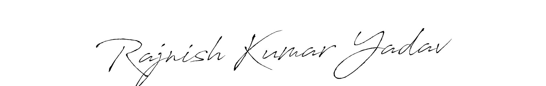 Make a beautiful signature design for name Rajnish Kumar Yadav. With this signature (Antro_Vectra) style, you can create a handwritten signature for free. Rajnish Kumar Yadav signature style 6 images and pictures png
