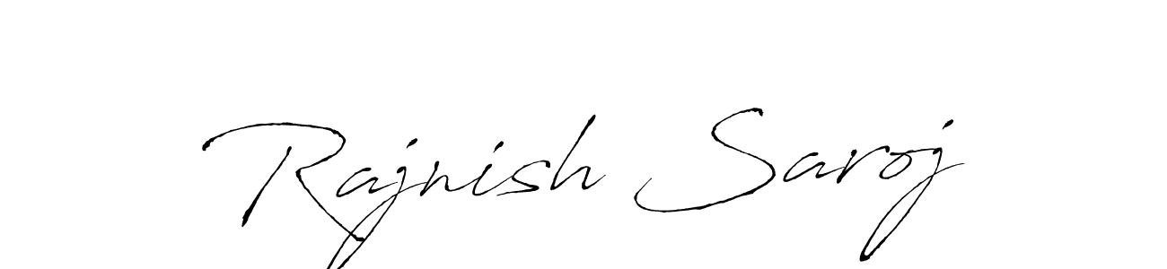 The best way (Antro_Vectra) to make a short signature is to pick only two or three words in your name. The name Rajnish Saroj include a total of six letters. For converting this name. Rajnish Saroj signature style 6 images and pictures png