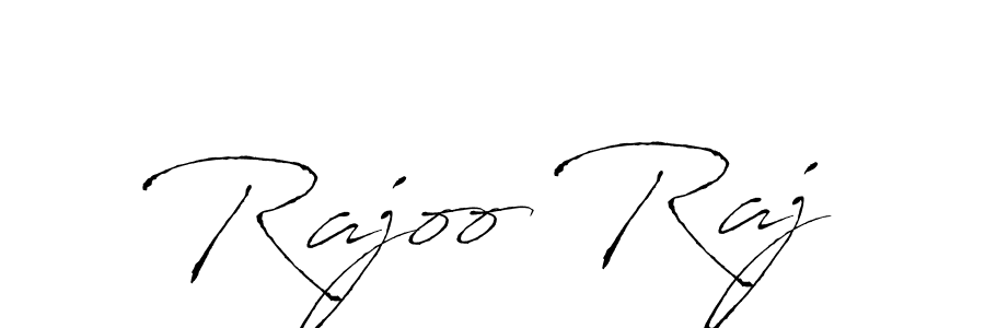 How to make Rajoo Raj name signature. Use Antro_Vectra style for creating short signs online. This is the latest handwritten sign. Rajoo Raj signature style 6 images and pictures png