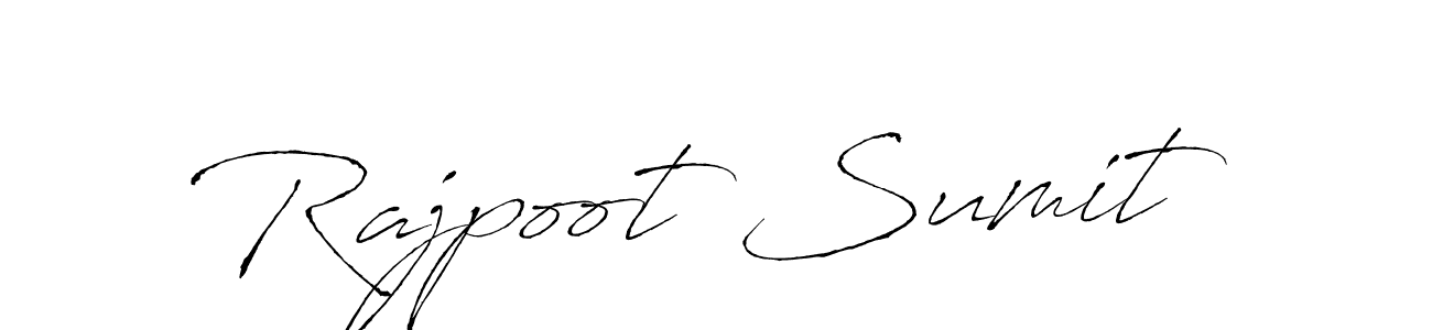 Antro_Vectra is a professional signature style that is perfect for those who want to add a touch of class to their signature. It is also a great choice for those who want to make their signature more unique. Get Rajpoot Sumit name to fancy signature for free. Rajpoot Sumit signature style 6 images and pictures png