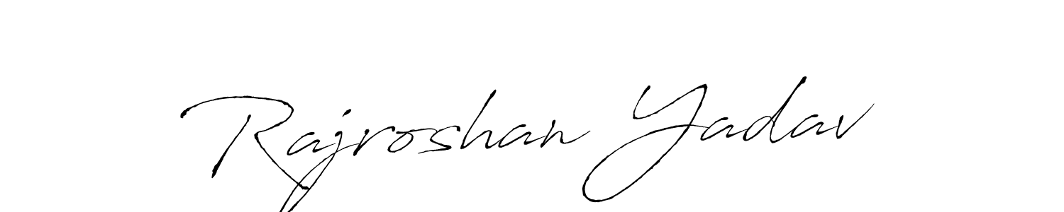 How to make Rajroshan Yadav signature? Antro_Vectra is a professional autograph style. Create handwritten signature for Rajroshan Yadav name. Rajroshan Yadav signature style 6 images and pictures png