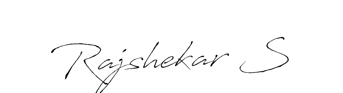 The best way (Antro_Vectra) to make a short signature is to pick only two or three words in your name. The name Rajshekar S include a total of six letters. For converting this name. Rajshekar S signature style 6 images and pictures png