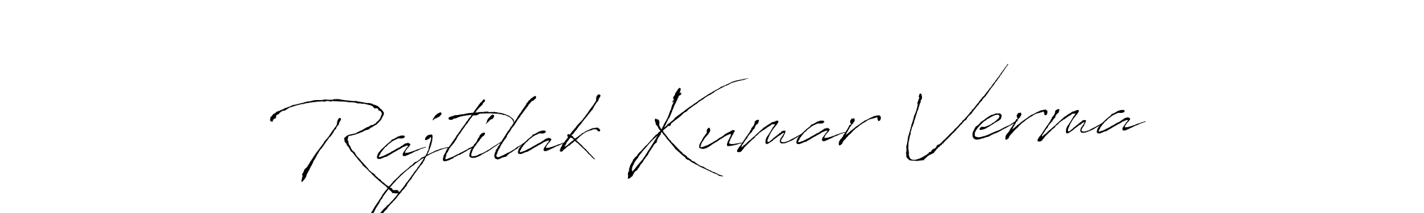 Make a short Rajtilak Kumar Verma signature style. Manage your documents anywhere anytime using Antro_Vectra. Create and add eSignatures, submit forms, share and send files easily. Rajtilak Kumar Verma signature style 6 images and pictures png