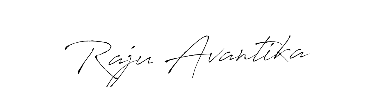 Make a beautiful signature design for name Raju Avantika. With this signature (Antro_Vectra) style, you can create a handwritten signature for free. Raju Avantika signature style 6 images and pictures png