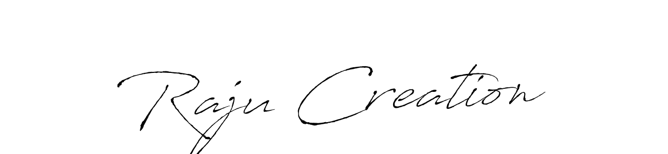 Similarly Antro_Vectra is the best handwritten signature design. Signature creator online .You can use it as an online autograph creator for name Raju Creation. Raju Creation signature style 6 images and pictures png