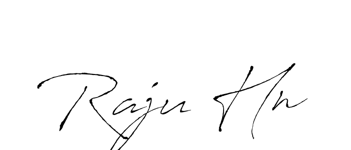 How to make Raju Hn name signature. Use Antro_Vectra style for creating short signs online. This is the latest handwritten sign. Raju Hn signature style 6 images and pictures png