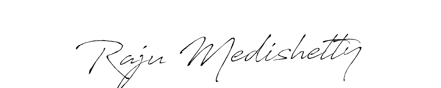 Similarly Antro_Vectra is the best handwritten signature design. Signature creator online .You can use it as an online autograph creator for name Raju Medishetty. Raju Medishetty signature style 6 images and pictures png