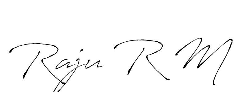 Design your own signature with our free online signature maker. With this signature software, you can create a handwritten (Antro_Vectra) signature for name Raju R M. Raju R M signature style 6 images and pictures png