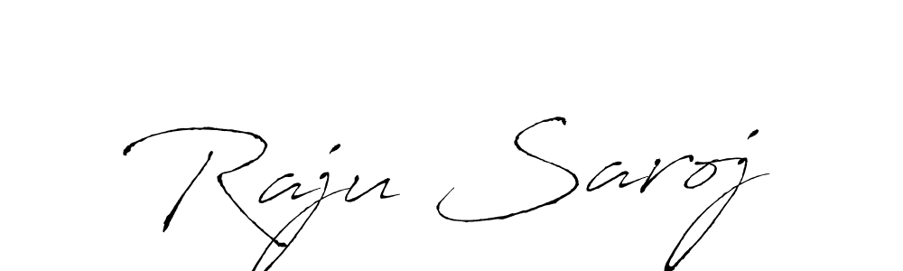 How to make Raju Saroj name signature. Use Antro_Vectra style for creating short signs online. This is the latest handwritten sign. Raju Saroj signature style 6 images and pictures png