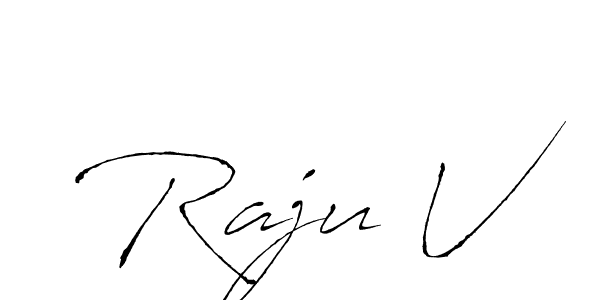 Design your own signature with our free online signature maker. With this signature software, you can create a handwritten (Antro_Vectra) signature for name Raju V. Raju V signature style 6 images and pictures png