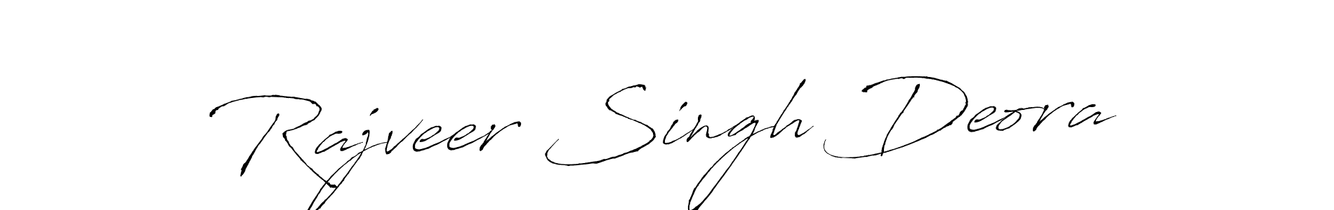 How to make Rajveer Singh Deora name signature. Use Antro_Vectra style for creating short signs online. This is the latest handwritten sign. Rajveer Singh Deora signature style 6 images and pictures png