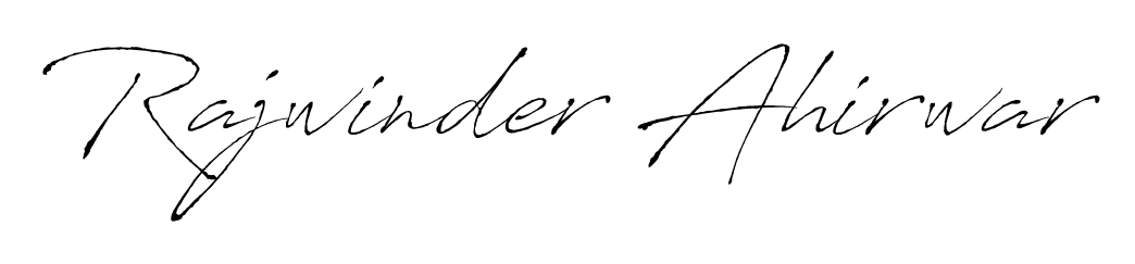 Create your official email sign-off with Rajwinder Ahirwar name in Antro_Vectra style. Crisp, clean, and perfectly legible across all screens. Rajwinder Ahirwar signature style 6 images and pictures png