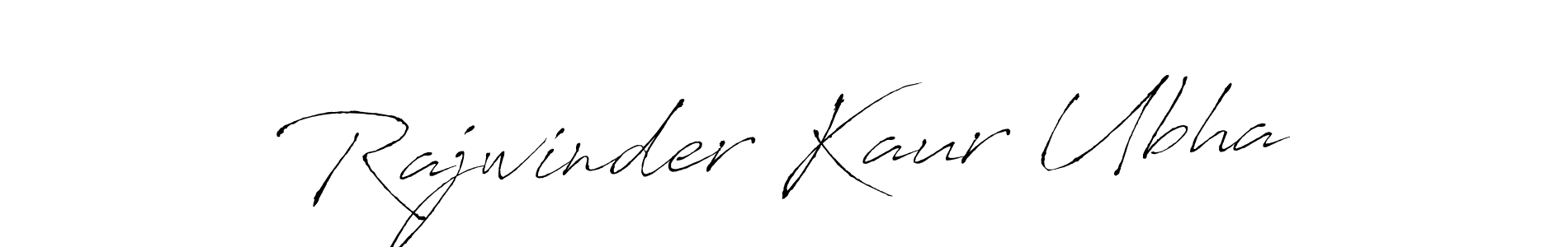 How to make Rajwinder Kaur Ubha signature? Antro_Vectra is a professional autograph style. Create handwritten signature for Rajwinder Kaur Ubha name. Rajwinder Kaur Ubha signature style 6 images and pictures png