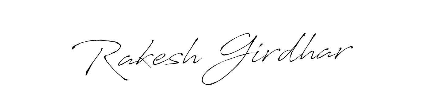 How to make Rakesh Girdhar name signature. Use Antro_Vectra style for creating short signs online. This is the latest handwritten sign. Rakesh Girdhar signature style 6 images and pictures png