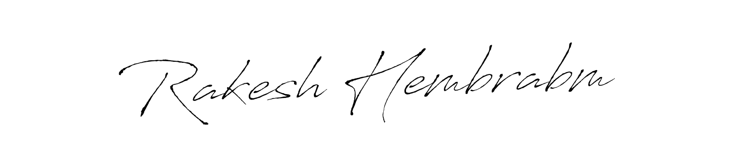 Use a signature maker to create a handwritten signature online. With this signature software, you can design (Antro_Vectra) your own signature for name Rakesh Hembrabm. Rakesh Hembrabm signature style 6 images and pictures png