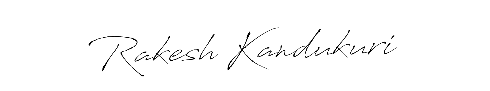 How to make Rakesh Kandukuri name signature. Use Antro_Vectra style for creating short signs online. This is the latest handwritten sign. Rakesh Kandukuri signature style 6 images and pictures png