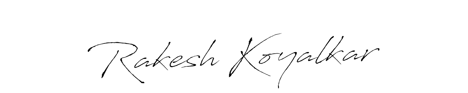 How to make Rakesh Koyalkar name signature. Use Antro_Vectra style for creating short signs online. This is the latest handwritten sign. Rakesh Koyalkar signature style 6 images and pictures png