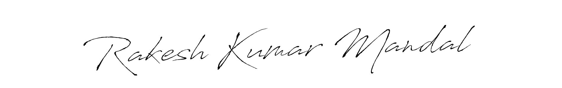 How to make Rakesh Kumar Mandal name signature. Use Antro_Vectra style for creating short signs online. This is the latest handwritten sign. Rakesh Kumar Mandal signature style 6 images and pictures png