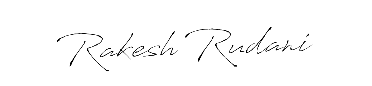 How to make Rakesh Rudani name signature. Use Antro_Vectra style for creating short signs online. This is the latest handwritten sign. Rakesh Rudani signature style 6 images and pictures png