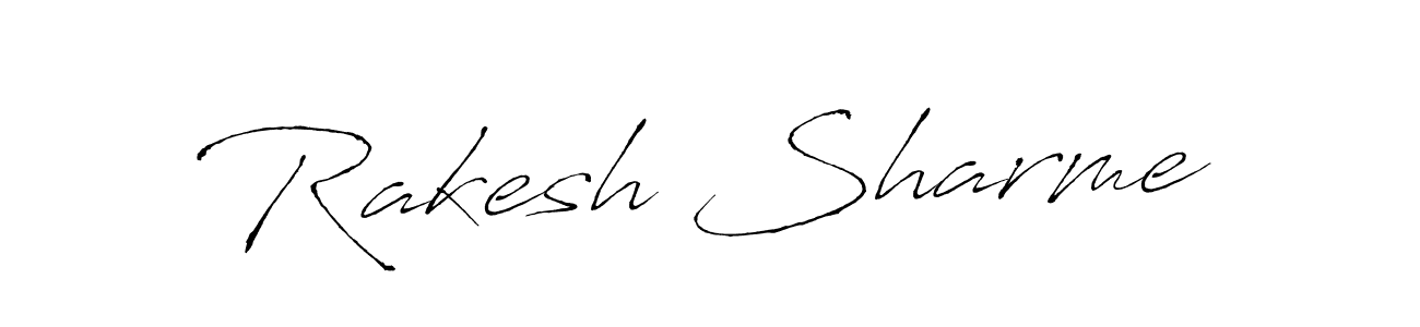 Make a beautiful signature design for name Rakesh Sharme. With this signature (Antro_Vectra) style, you can create a handwritten signature for free. Rakesh Sharme signature style 6 images and pictures png