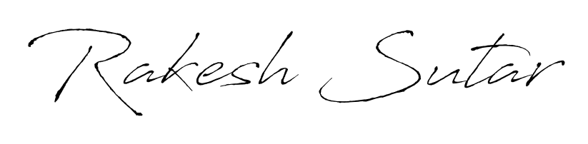Get inspired by this graceful Antro_Vectra signature style for name Rakesh Sutar. Smooth loops and balanced proportions for everyday use. Rakesh Sutar signature style 6 images and pictures png