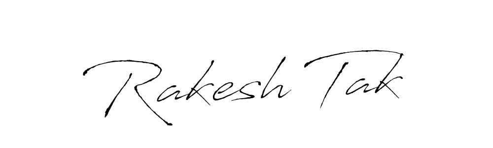 Design your own signature with our free online signature maker. With this signature software, you can create a handwritten (Antro_Vectra) signature for name Rakesh Tak. Rakesh Tak signature style 6 images and pictures png