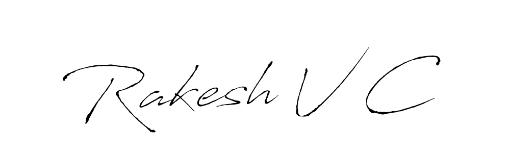 The best way (Antro_Vectra) to make a short signature is to pick only two or three words in your name. The name Rakesh V C include a total of six letters. For converting this name. Rakesh V C signature style 6 images and pictures png