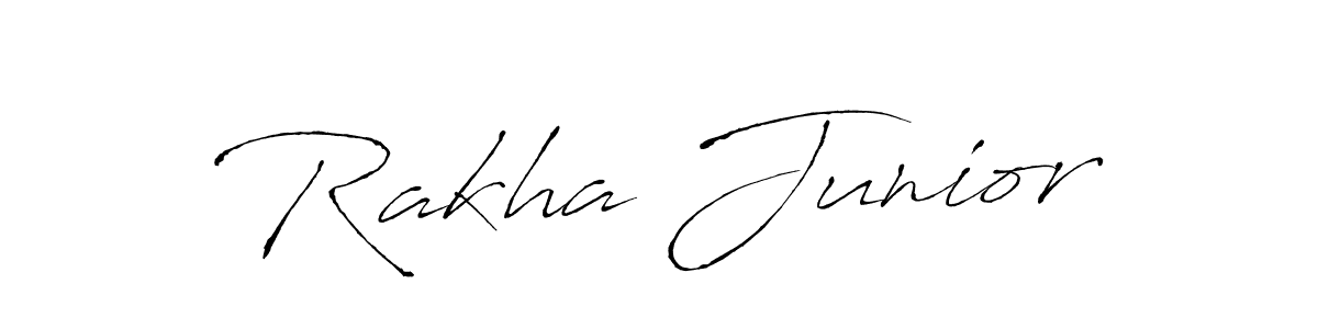 Make a beautiful signature design for name Rakha Junior. With this signature (Antro_Vectra) style, you can create a handwritten signature for free. Rakha Junior signature style 6 images and pictures png