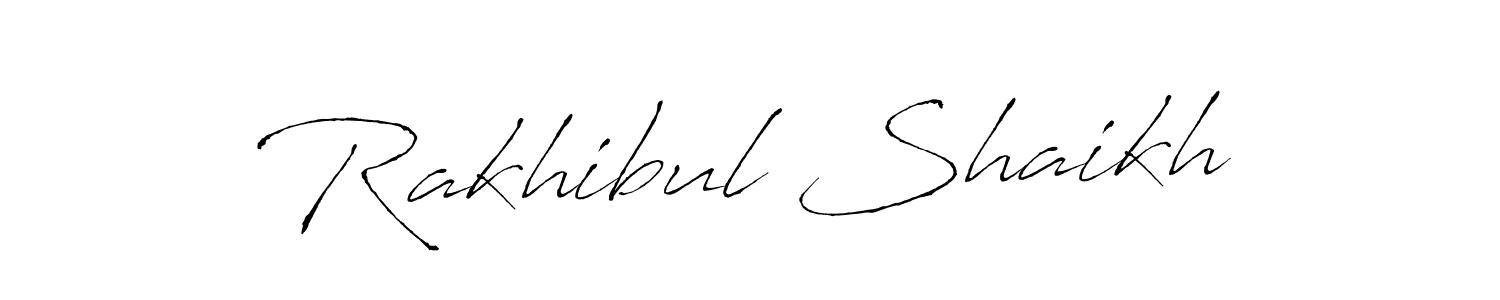How to make Rakhibul Shaikh name signature. Use Antro_Vectra style for creating short signs online. This is the latest handwritten sign. Rakhibul Shaikh signature style 6 images and pictures png