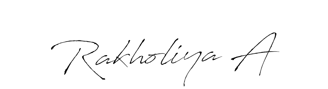 Create a beautiful signature design for name Rakholiya A. With this signature (Antro_Vectra) fonts, you can make a handwritten signature for free. Rakholiya A signature style 6 images and pictures png
