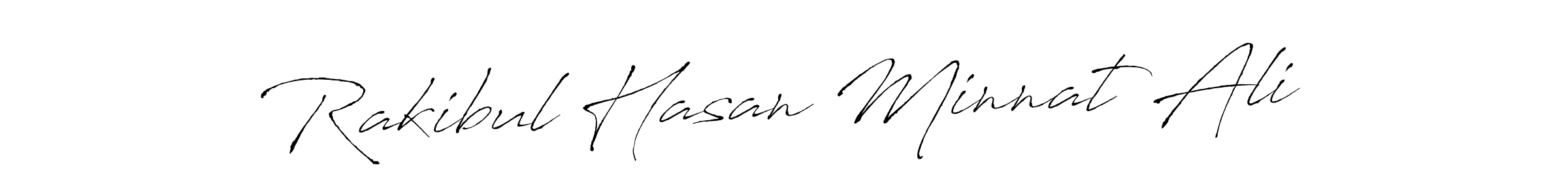 Create a beautiful signature design for name Rakibul Hasan Minnat Ali. With this signature (Antro_Vectra) fonts, you can make a handwritten signature for free. Rakibul Hasan Minnat Ali signature style 6 images and pictures png