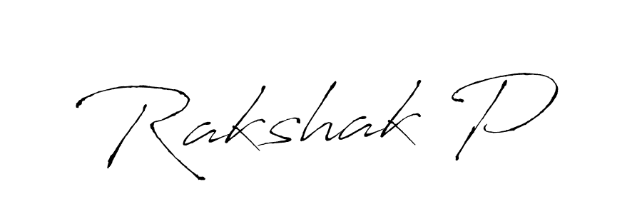 Use a signature maker to create a handwritten signature online. With this signature software, you can design (Antro_Vectra) your own signature for name Rakshak P. Rakshak P signature style 6 images and pictures png