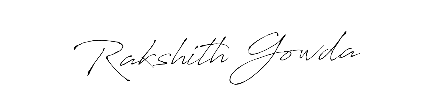Make a beautiful signature design for name Rakshith Gowda. With this signature (Antro_Vectra) style, you can create a handwritten signature for free. Rakshith Gowda signature style 6 images and pictures png