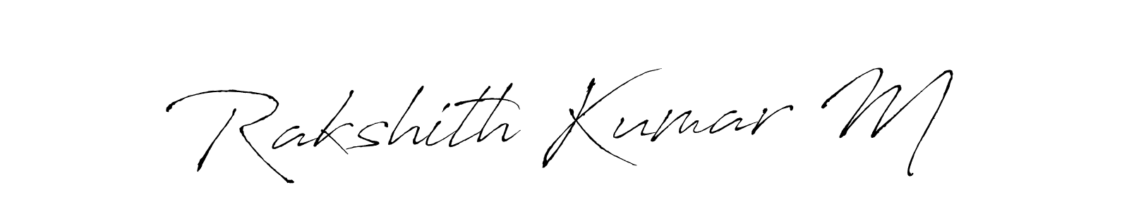 Make a beautiful signature design for name Rakshith Kumar M. With this signature (Antro_Vectra) style, you can create a handwritten signature for free. Rakshith Kumar M signature style 6 images and pictures png