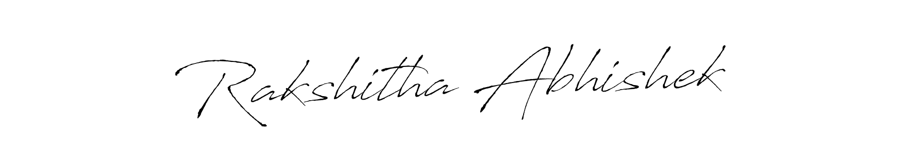 Design your own signature with our free online signature maker. With this signature software, you can create a handwritten (Antro_Vectra) signature for name Rakshitha Abhishek. Rakshitha Abhishek signature style 6 images and pictures png