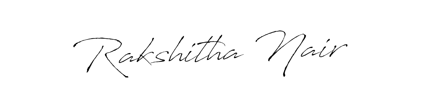 It looks lik you need a new signature style for name Rakshitha Nair. Design unique handwritten (Antro_Vectra) signature with our free signature maker in just a few clicks. Rakshitha Nair signature style 6 images and pictures png