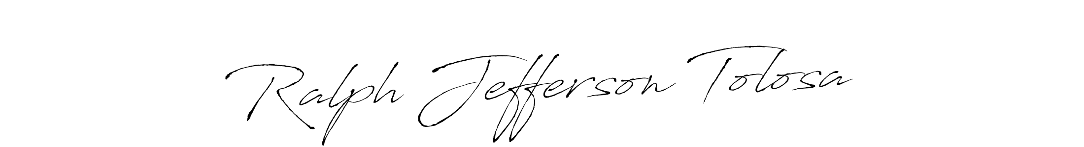 Antro_Vectra is a professional signature style that is perfect for those who want to add a touch of class to their signature. It is also a great choice for those who want to make their signature more unique. Get Ralph Jefferson Tolosa name to fancy signature for free. Ralph Jefferson Tolosa signature style 6 images and pictures png