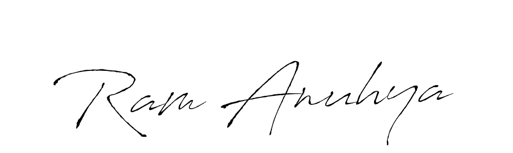 How to make Ram Anuhya name signature. Use Antro_Vectra style for creating short signs online. This is the latest handwritten sign. Ram Anuhya signature style 6 images and pictures png