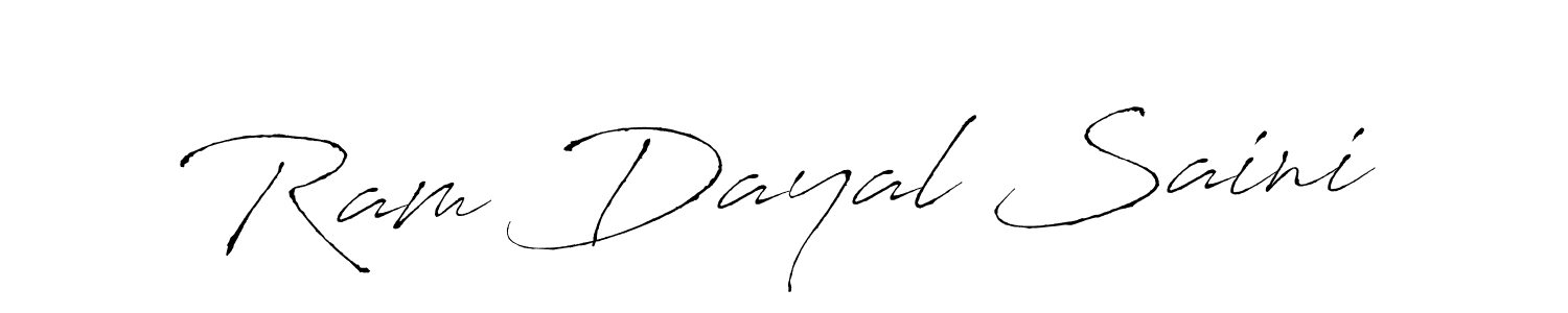 How to make Ram Dayal Saini name signature. Use Antro_Vectra style for creating short signs online. This is the latest handwritten sign. Ram Dayal Saini signature style 6 images and pictures png